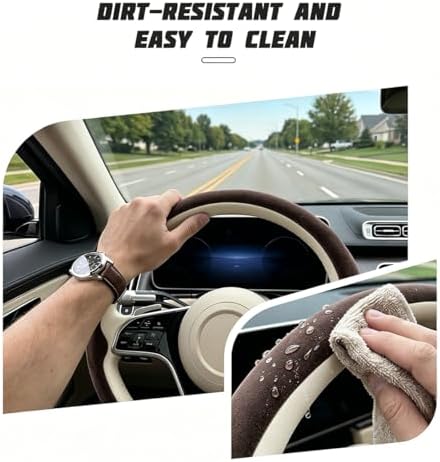 Mandark 15 Inch Car Steering Wheel Cover, Dark Brown - Image 6