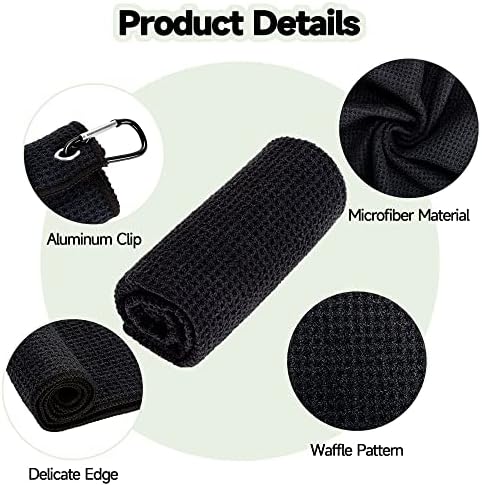 VIVIDLY 3 Pack 16"x16" Waffle Microfiber Golf Towels - Image 2