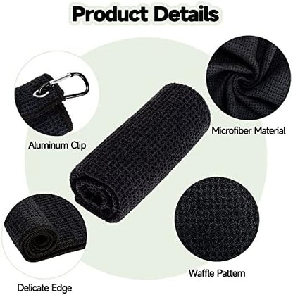 VIVIDLY 3 Pack 16"x16" Waffle Microfiber Golf Towels - Image 2