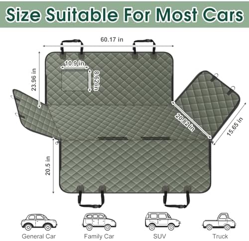 Waterproof Dog Car Seat Cover for Back Seat, Pet Hammock- S - Image 2