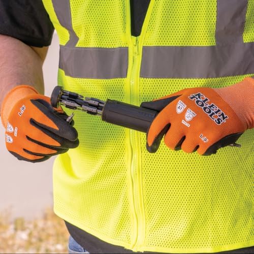 Klein Tools 60581 Work Gloves, Knit Dipped Cut Resistant ANSI A1 Nitrile Coated - Image 6