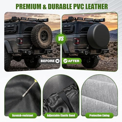 Spare Tire Cover for SUV Truck Camper Trailer RV Faux Leather 34-35 inch - Image 4