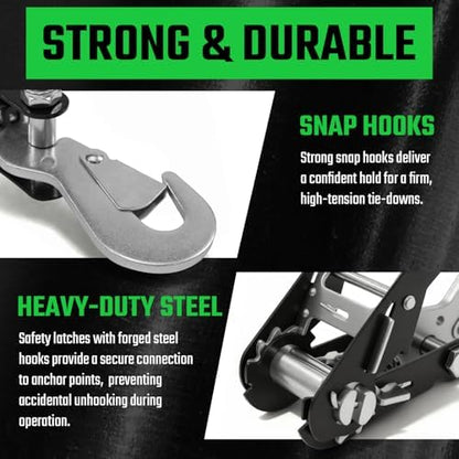 4 Pack Car Tie Down Straps for Trailers - Image 2