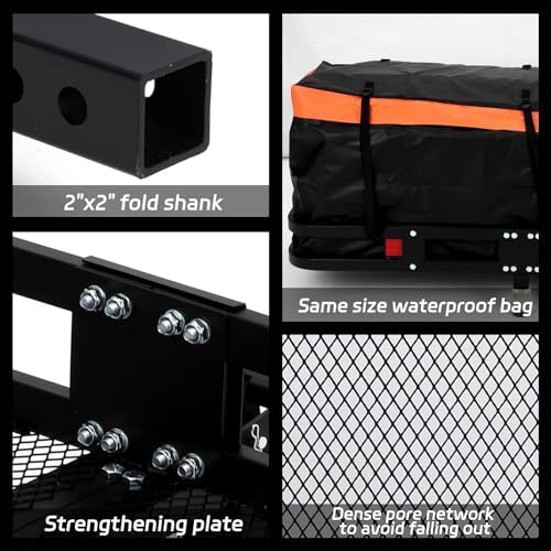 Heavy-Duty Folding Hitch Cargo Carrier 60x24x6'', 500 lbs Capacity – - Image 6
