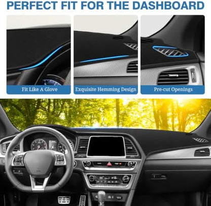 FIILINES Dash Cover for 2015-2019 Hyundai Sonata, Dashboard Mat Exact Fit for - Image 4