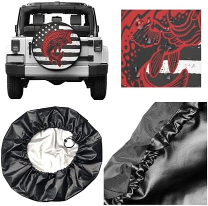 Fish Flag Spare Tire Cover Wheel Protectors Weatherproof Sun Protection Covers - Image 3