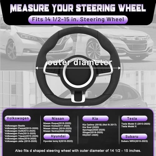 SEG Direct D Shaped Steering Wheel Cover 14.5-15 inch - Image 6