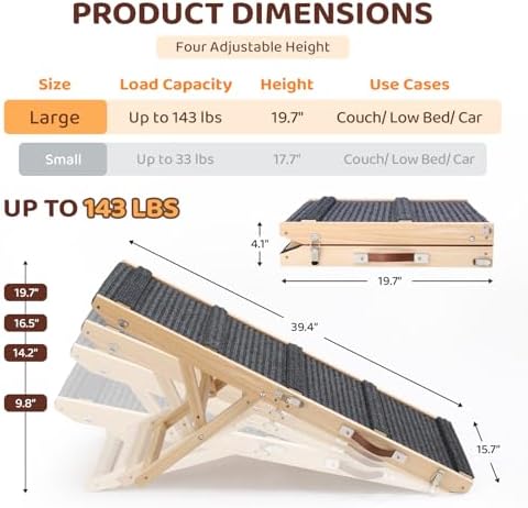 VINGLI Dog Ramp for Bed, Portable Pet Ramp for Car - Image 5