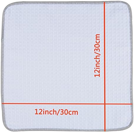 KinHwa Waffle Microfiber Dish Cloths White Kitchen Towels, Cleaning Cloth - Image 2