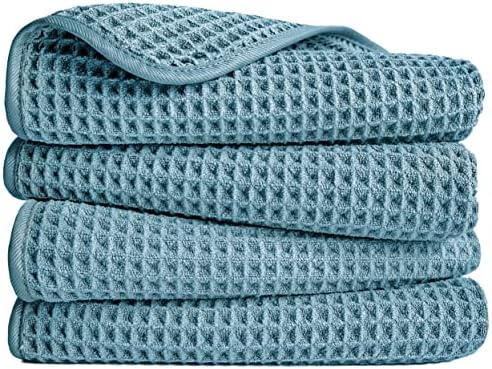 POLYTE 430 GSM Poly Blend Microfiber Quick Dry Waffle Hand Towel, 16x30 in by Polyte