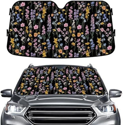 GENANY Floral Windshield Sun Shade 55 x 30 Inch by GENANY
