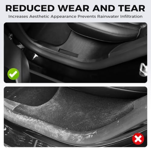 4 Pcs Door Sill Protector for Tesla Model Y 2019-2024 Only for 5 Seater - Image 6
