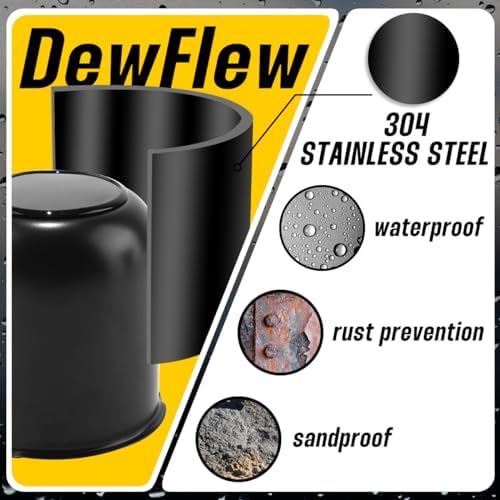 4Pcs 3.27" Stainless Trailer Wheel Center Caps, 3.41" H Matte Black - Image 6