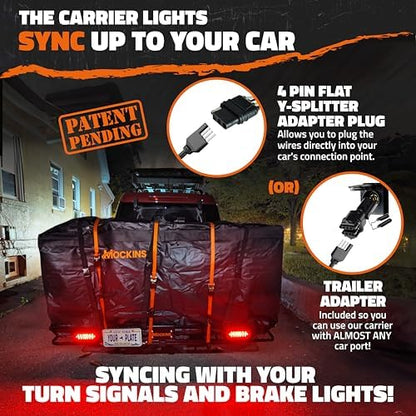 Mockins 72"x36"x6" XXL Folding Trailer Hitch Cargo Carrier w/ 500 Lbs. Cap - Image 2