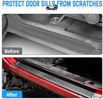 Door Sill Guards Kit Rubber Door Entry Guards Protector Wrangler JK 2 Door - Image 5