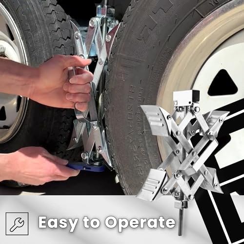 X-Shaped RV Wheel Chock Fit 3.25” to 10.5” Camper Wheel Chock Stabilizer Scissor - Image 4