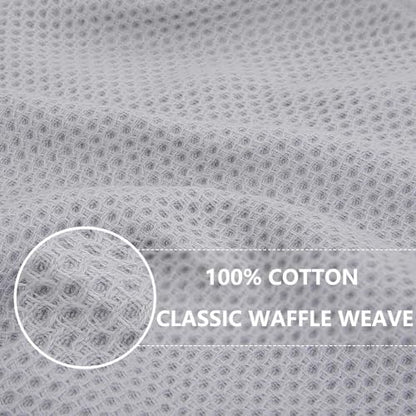 Homaxy 100% Cotton Waffle Weave Kitchen Dish Towels 12-Pack, Light Gray - Image 2