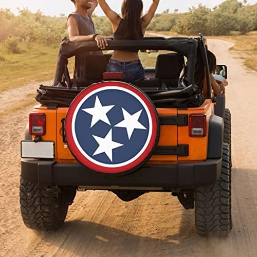 Tennessee Tri Star Flag Spare Tire Cover Dust-Proof Wheel Tire Cover Fit Trailer - Image 4