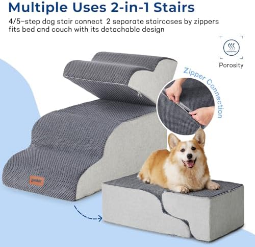 ZOMISIA Dog Stairs Ramp for Bed 19.7" H - Image 5
