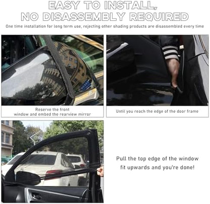 Ohleats 2PCS Car Window Shades, Heat & UV Block Mesh Cover, Car Back - Image 6