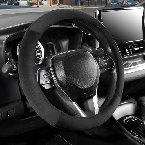 SEG Direct Car Steering Wheel Cover 15.25"-16", Plush Velvet Summer Winter by SEGDirect