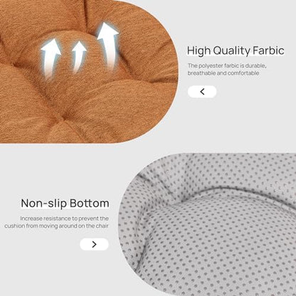 Love's cabin Memory Foam Chair Cushions Set of 4, 15.5 Inch, Terracotta - Image 5