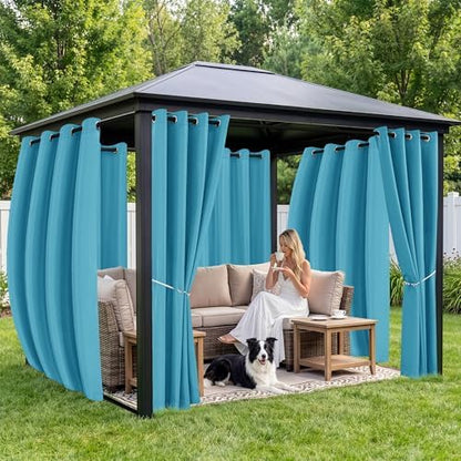 Outdoor Curtains for Patio Waterproof 6 Panels, Porch Sun Shade - Image 4