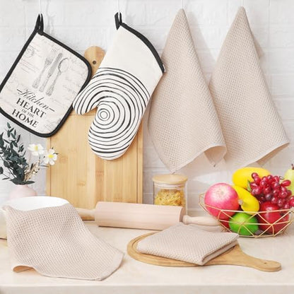 Homaxy 100% Cotton Waffle Weave Kitchen Dish Cloths 6-Pack - Image 6