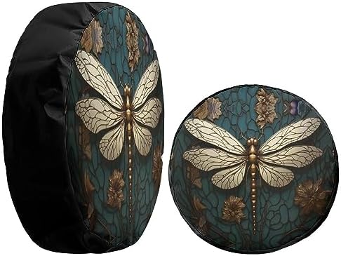 Delerain Gold Dragonfly Spare Tire Cover Wheel Protectors Sun Protector - Image 4