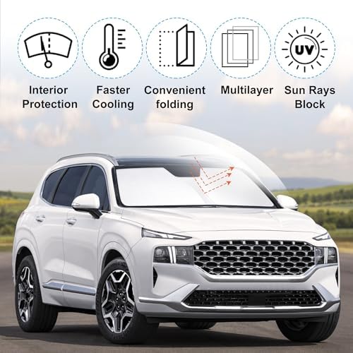 Windshield Sun Shade Sunshade for 2019-2023 Hyundai Santa Fe - Image 2