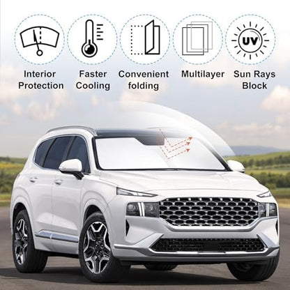 Windshield Sun Shade Sunshade for 2019-2023 Hyundai Santa Fe - Image 2