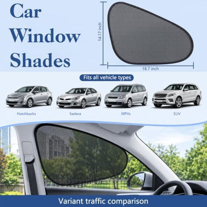 2-Pack Car Window Shades, Mesh Static adsorption Side Window Anti-UV Sunshade - Image 6