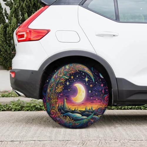 Spare Tire Cover for RV Trailer, Bohemian Moon Tire Covers Universal Fit for - Image 6