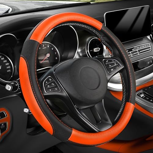 SEG Direct Steering Wheel Cover 14.5-15 inch Car Auto Interior Accessories by SEGDirect