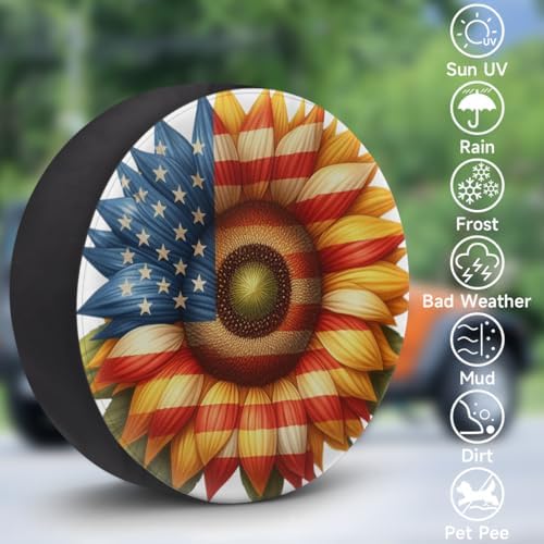 Sunflower Spare Tire Cover 17in Spare Wheel Covers Tire Storage Cover - Image 3
