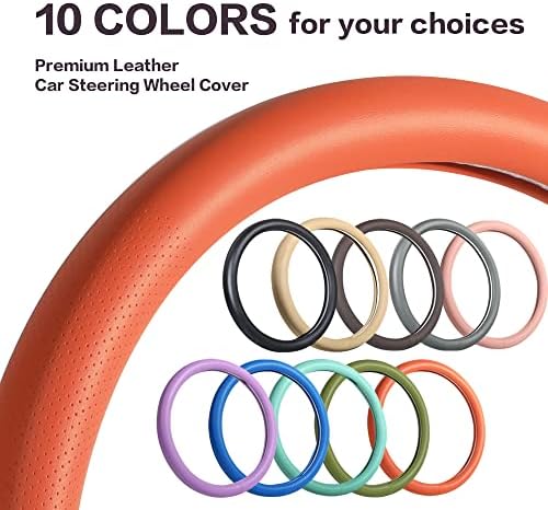 Car Steering Wheel Cover, Universal 15 Inch Premium Leather Car Steering Wheel - Image 7