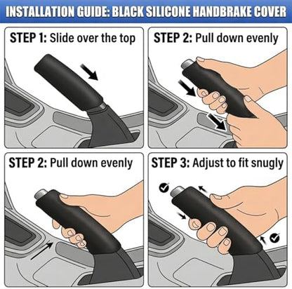 Car Handbrake Cover, Anti-Slip Silicone Automotive Handle Grip Protector - Image 4