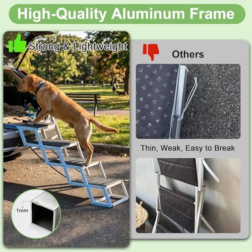 Dog Ramp for Car, Foldable Dog Stairs for Large Dogs Steps for SUV - Image 6