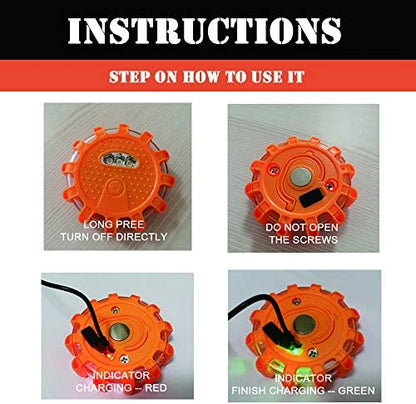 Ecoangel USB-C Rechargeable LED Road Flares Emergency Lights - Image 4