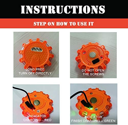 Ecoangel USB-C Rechargeable LED Road Flares Emergency Lights - Image 5