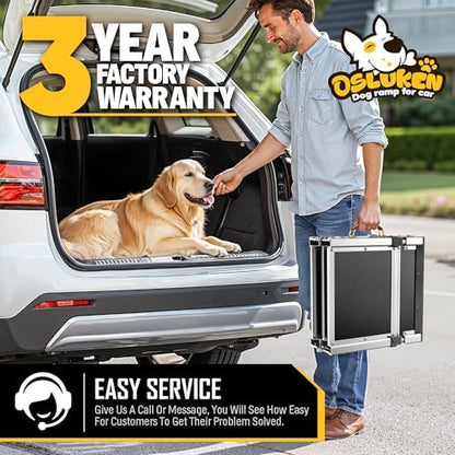 71" Aluminum Alloy Dog Ramp for Car SUV Truck Side Door, Outdoor Foldable Pet - Image 7