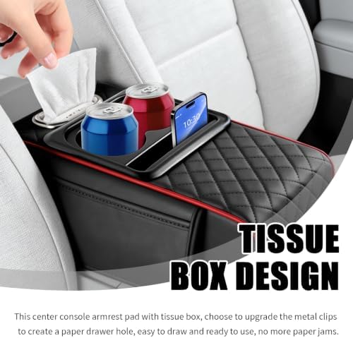 5-in-1 Car Center Console Cover, Leather Car Armrest Cover - Image 4