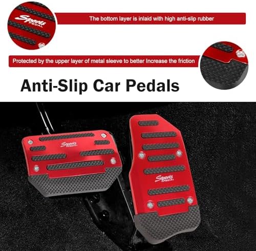 2 PCS Car Pedal Pads Set, Non-slip Alloy Gas and Brake Pedals Covers, Automatic - Image 3