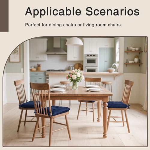 OVOV 1 Pack Chair Cushions for Dining Chairs 15.5"x15.5" Navy - Image 5