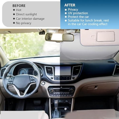 6 PCS Car Window Glass Sunshade Kit, Reflective Full Coverage Windshield & - Image 4
