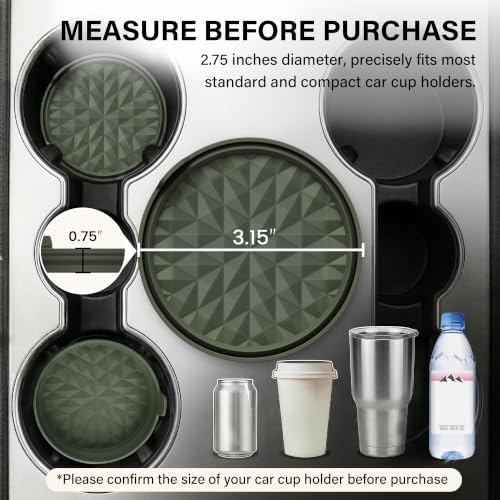 Silicone Car Coasters Set of 4, 3.15" Foldable Cup Holder Mats - Image 3