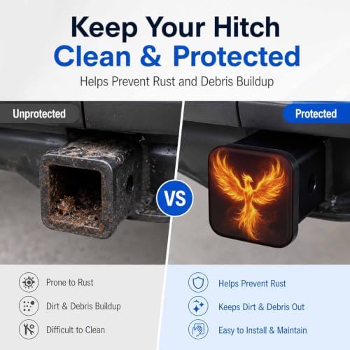 Fire Bird Hitch Cover Receiver Tube Hitch Plug, Tool-Free Install Tow Hitch - Image 5