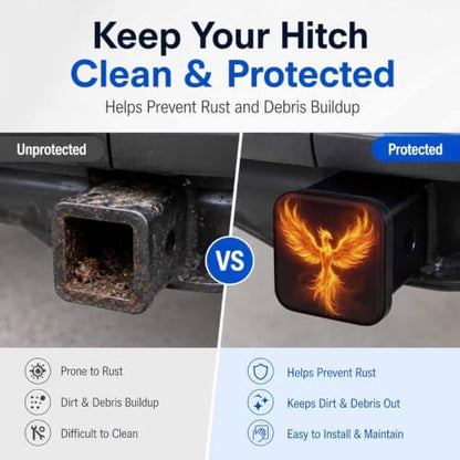 Fire Bird Hitch Cover Receiver Tube Hitch Plug, Tool-Free Install Tow Hitch - Image 5