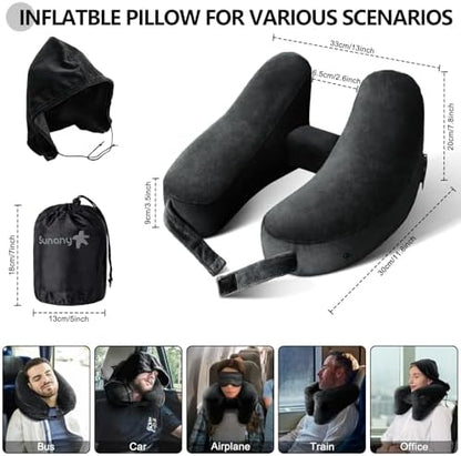 Sunany Neck Pillow for Travel Inflatable Airplane Pillow Comfortably Supports - Image 6