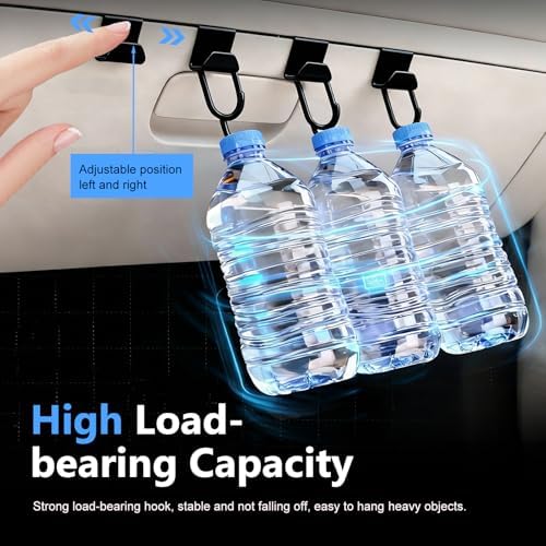 4 PCS Car Glove Box Hooks, Self-Adhesive Car Glove Box Hook Organizer, - Image 5